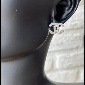 New Fashion Initial Bling Earrings Silvertone Or Goldtone Choose 1 Only Studs